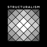 Visual representation of structuralism.  A greyscale lattice of interconnecting squares, the four in the centre being white, surrounded by progressively darker squares.